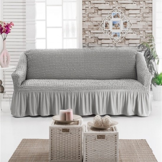 Husa gri deschis pentru canapea cu 3 locuri- huscnp007 CAMERA/LIVING ROOM