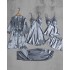 Pijama sexy satin 5 piese Gri -pjm373