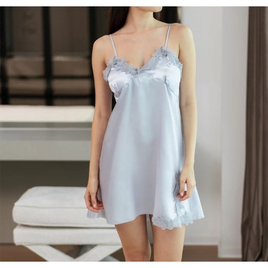 Pijama sexy satin 5 piese Gri -pjm373 Lichidare de stoc