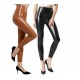 SET: Pantalon imitatie vizuala piele cu buzunare - Negru + Colant colorat, imitatie vizuala piele fara buzunare Lichidare de stoc