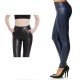 SET: Pantalon imitatie vizuala piele cu buzunare - Negru + Colant colorat, imitatie vizuala piele fara buzunare Lichidare de stoc
