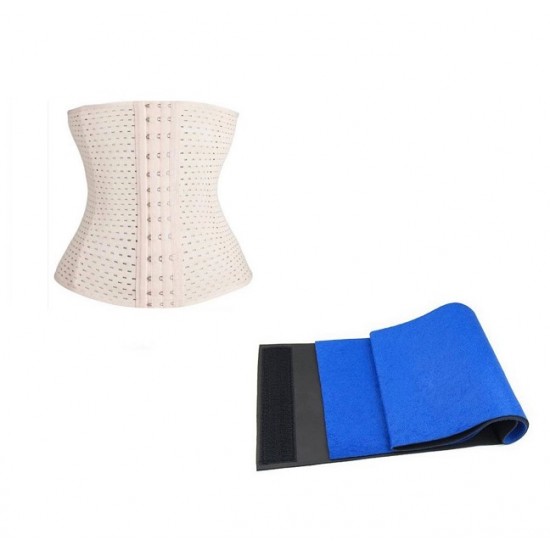 Set: Centura reglabila neopren de la S la XL + Centura modelatoare tip corset