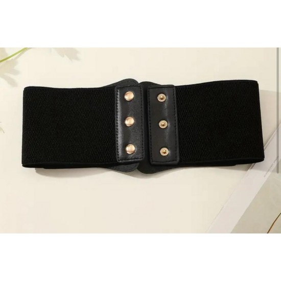 Centura Corset Neagra din Piele ecologica cu Catarame -crs124 CORSETE/CENTURI