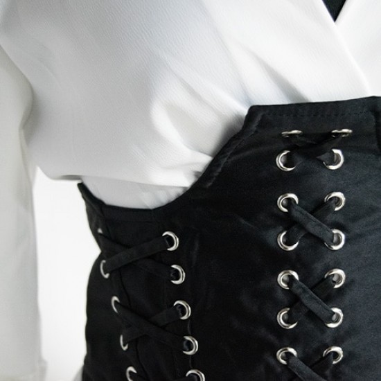 Centura Corset din Material Textil cu Sireturi -crs123 CORSETE/CENTURI