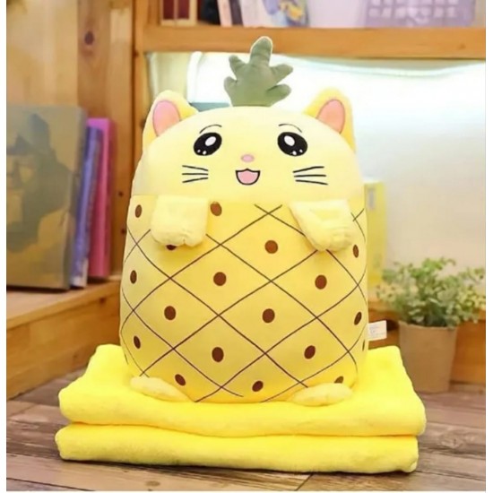 Jucarie Multifunctionala de Plus cu Paturica  Ananas- jcp123 DECORATIUNI