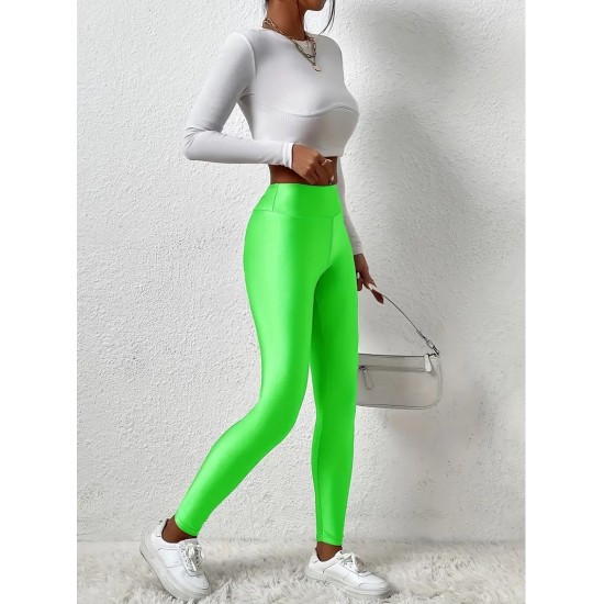 Colanti Luciosi Lycra Verde Florescent- cl124 Lichidare de stoc