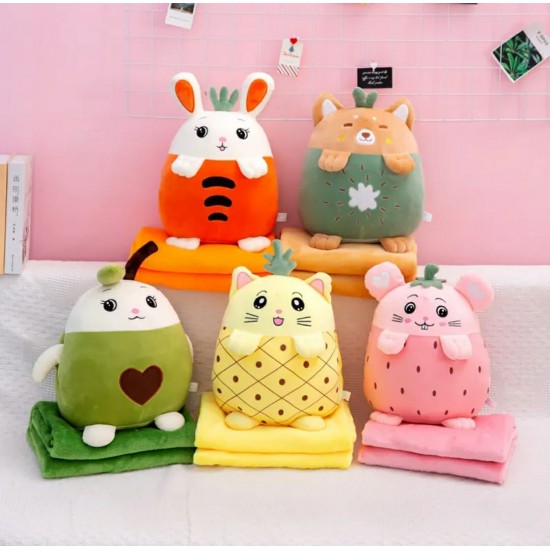Jucarie Multifunctionala de Plus cu Paturica  Ananas- jcp123 DECORATIUNI