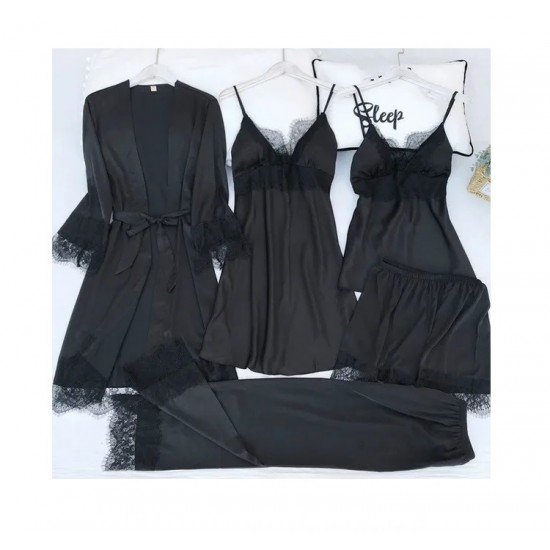 SET: Pijama Satin -5 piese Lichidare de stoc