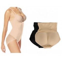 SET: Body modelator cu efect push up + Chilot modelator push up cu talie foarte inalta