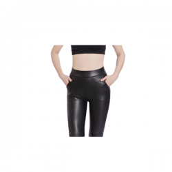 Colanti imitatie vizuala piele, cu buzunare S606 + Chilot push-up talie inalta 112