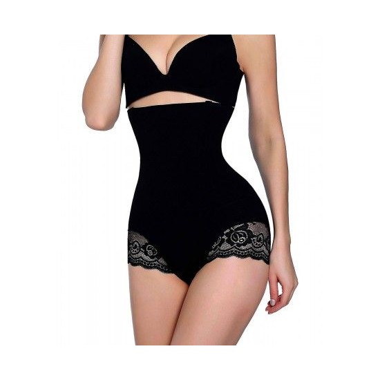 Chilot modelator Lace, talie inalta si banda silicon antialunecare LENJERIE MODELATOARE