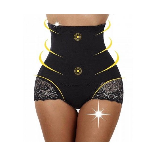 Chilot modelator Lace, talie inalta si banda silicon antialunecare LENJERIE MODELATOARE