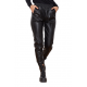Pantalon imitatie piele -  vatuiti , cu buzunare