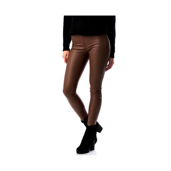 Colanti captusiti 126M - imitatie vizuala de piele - maro Lichidare de stoc