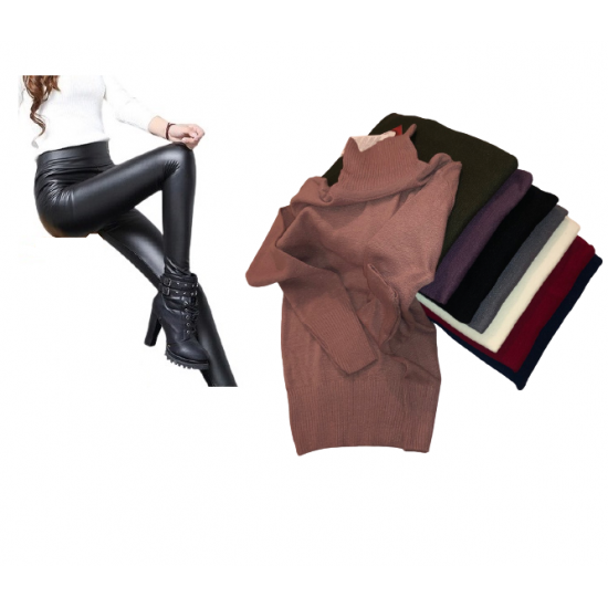Set: Helanca Fashion Lux + Colant imitatie vizuala piele