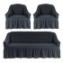 Set huse canapea 3 locuri si 2 fotolii gri inchis- sethcnp003